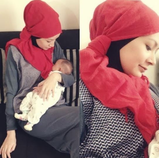tutorial hijab ibu menyusui